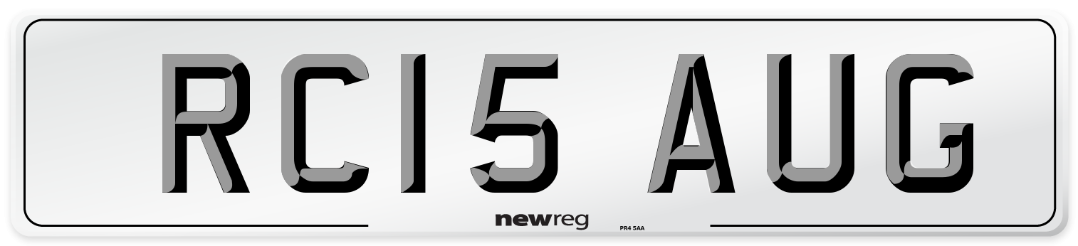 RC15 AUG Number Plate from New Reg